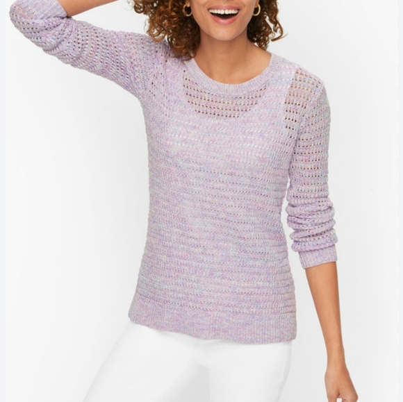 Talbots Sweaters - Talbots nwt space dyed open knit sweater purple cotton M